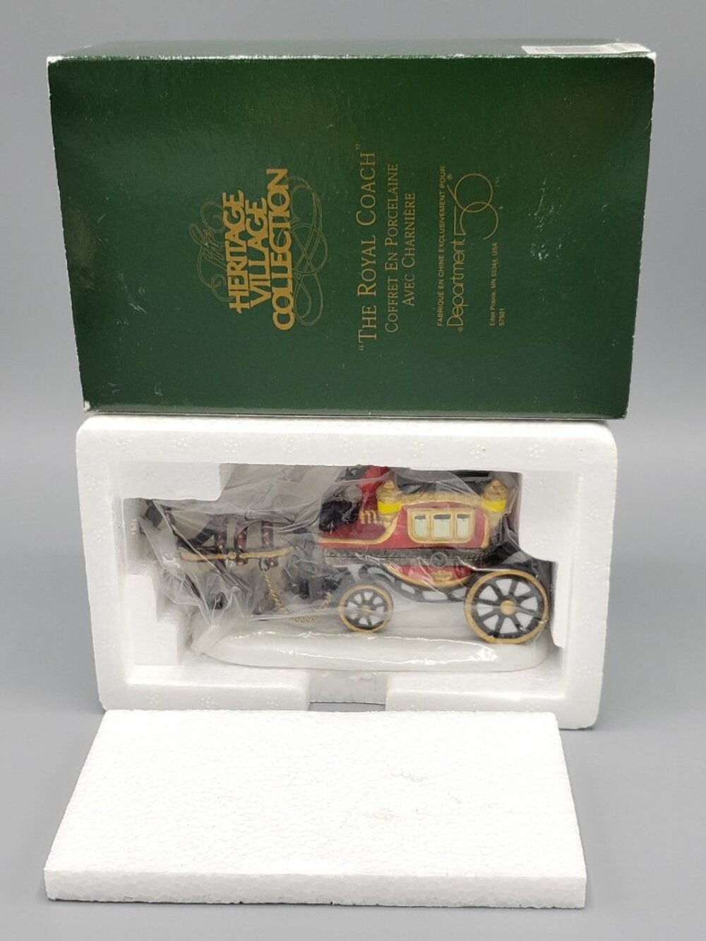 Dept 56 The Royal Coach Hinged Trinket Box Heritage Village 57501 Retired Horse